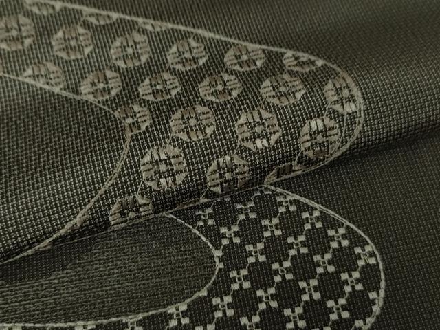 平和屋着物○極上 本場縞大島紬 訪問着 刺し子 刺繍 流水文 逸品 未