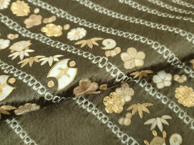 平和屋本店□極上 銀座きしや 訪問着 駒刺繍 絞り 宝尽くし花