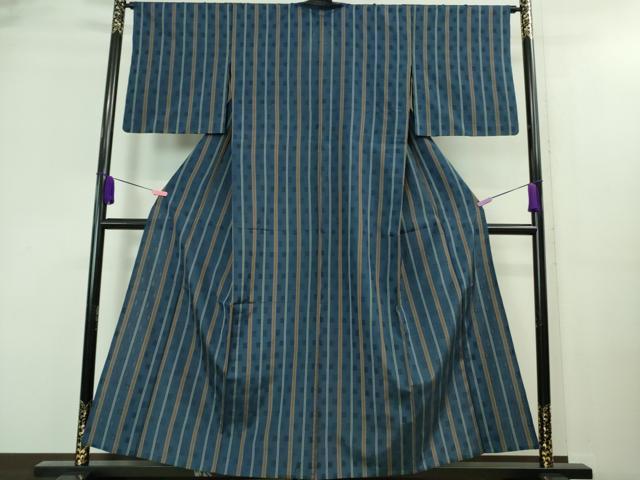 平和屋本店＊希少　沖縄県最高級織物　夏物　首里花倉織　首里織　花織・絽織・紗織　紺色地　逸品　DZAA8474kh6_1