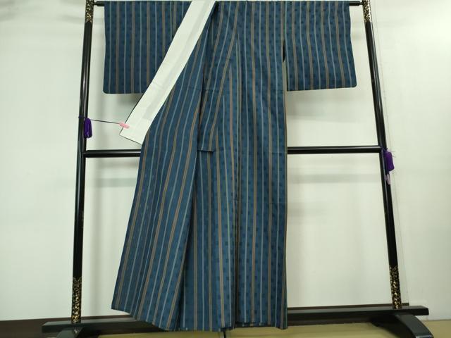 平和屋本店＊希少　沖縄県最高級織物　夏物　首里花倉織　首里織　花織・絽織・紗織　紺色地　逸品　DZAA8474kh6_2