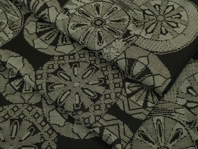 平和屋着物■極上　本場大島紬　割り込み絣　片輪車　逸品　DZAA8517kh5