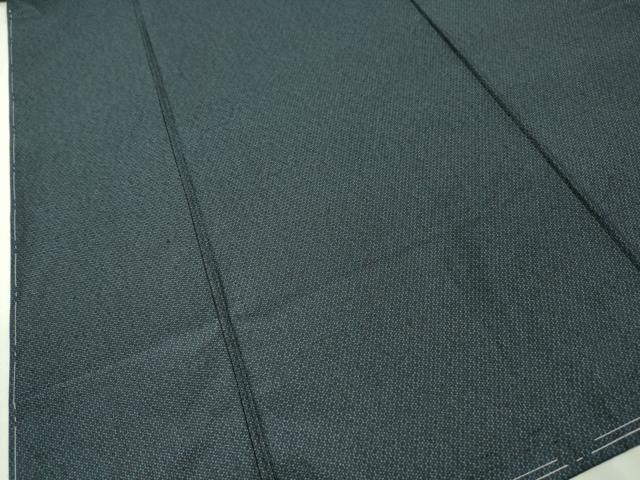 平和屋着物□極上 男性 お召 アンサンブル 亀甲柄 藍鉄色地 逸品 未  