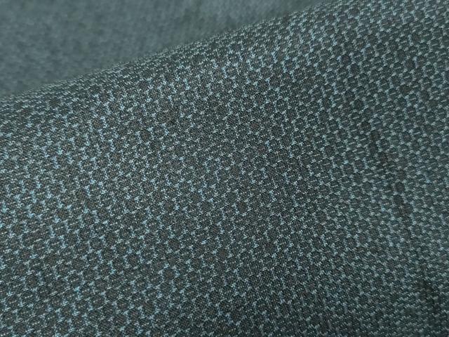 平和屋着物□極上 男性 お召 アンサンブル 亀甲柄 藍鉄色地 逸品 未  