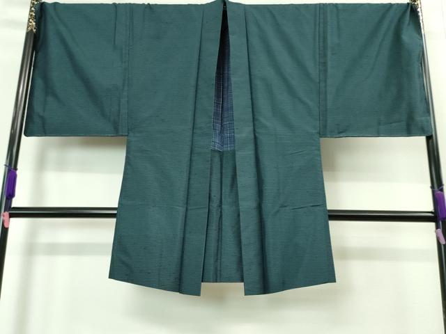 平和屋着物□極上 男性 本場大島紬 アンサンブル キングサイズ 長羽織  