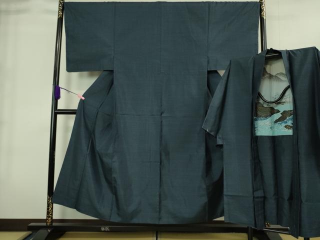 平和屋着物■極上　男性　本場大島紬　アンサンブル　長羽織　80亀甲　総詰め　逸品　未使用　DZAA8542kh5