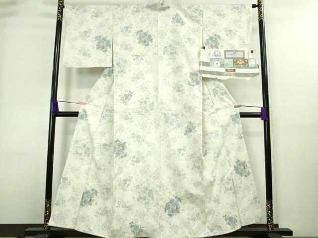 平和屋本店■極上　名門 藤娘きぬたや 藤娘大島しぼり　本場大島紬　スワトウ刺繍　恵大島　白恵泥　7マルキ　証紙付き　逸品　DZAA8548kh5