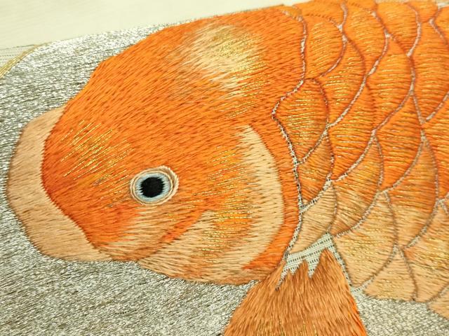 平和屋本店□極上 夏物 アンティーク 大正ロマン 九寸名古屋帯 総手刺繍