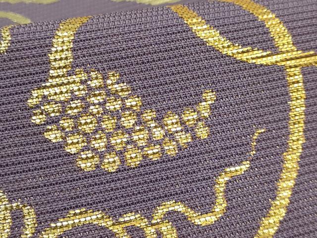 平和屋本店□最高級 夏物 龍村平蔵製 六通柄 本袋帯 葡萄