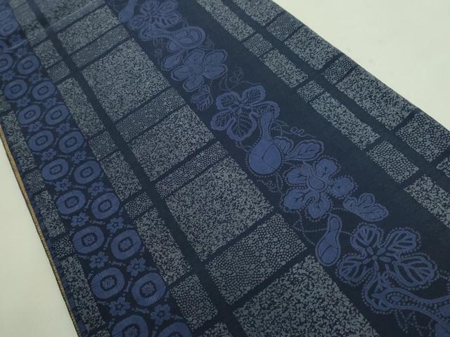 平和屋着物■極上　両面　全通柄袋帯　瓢箪蔦の葉文　道長花文　逸品　DZAA8609kh5 平和屋着物□極上 両面 全通柄袋帯 瓢箪蔦の葉文 道長