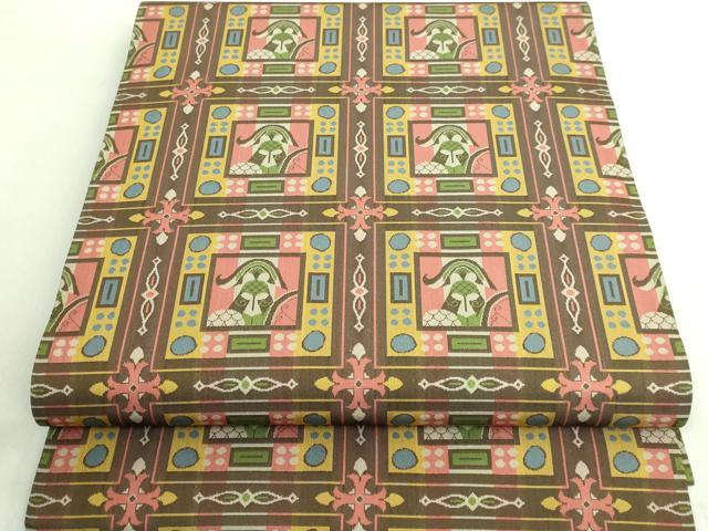 平和屋着物■極上　 龍村美術織物 　九寸開き名古屋帯　コプト甲冑異文　逸品　DZAA8622kh5