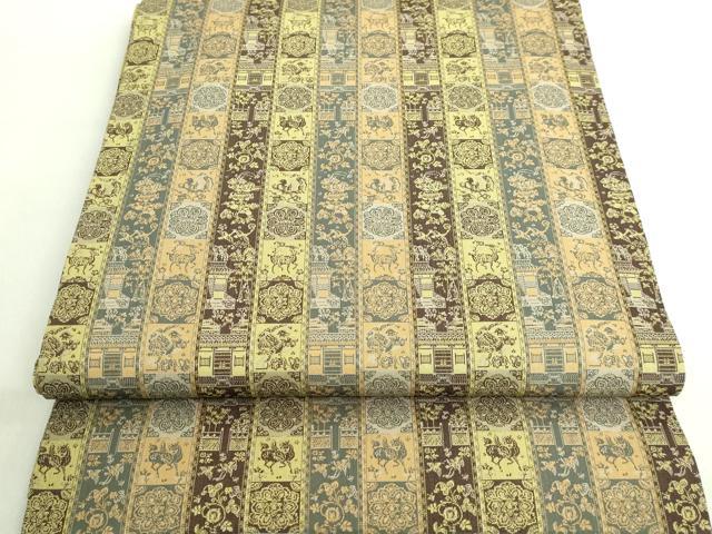 平和屋着物■極上　 龍村美術織物　九寸開き名古屋帯　紅牙瑞錦　逸品　DZAA8623kh5