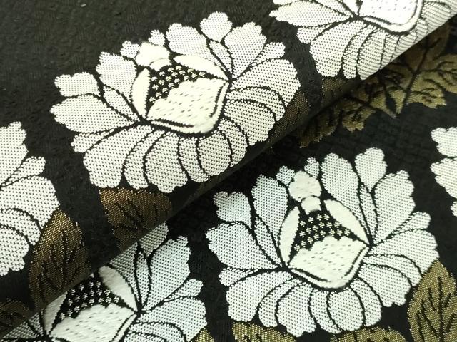 平和屋着物□極上 西陣河村織物謹製・手織り つけ帯 唐織 花彩文