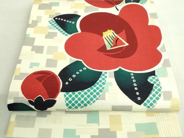 平和屋着物■極上　太鼓柄　京袋帯　椿　逸品　DZAA8636kh5