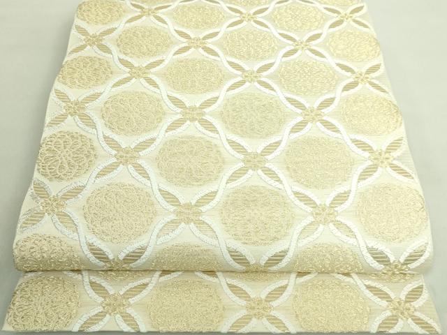 平和屋着物■極上　夏物　六通柄袋帯　唐織　網目花文　金糸　逸品　DZAA8643kh5