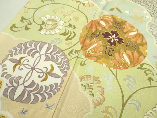 平和屋本店□極上 創業460年・千總 訪問着 駒刺繍 道長花唐草文 勿忘草