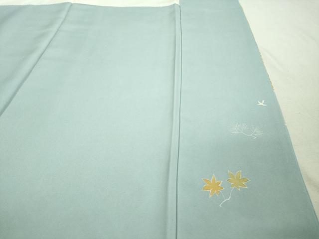 平和屋本店■極上　創業460年・千總　訪問着　駒刺繍　道長花唐草文　勿忘草色地　金彩　逸品　DZAA8671kh5 平和屋本店□極上 創業460年・千總 訪問着 駒刺繍 道長花唐草文 勿忘草
