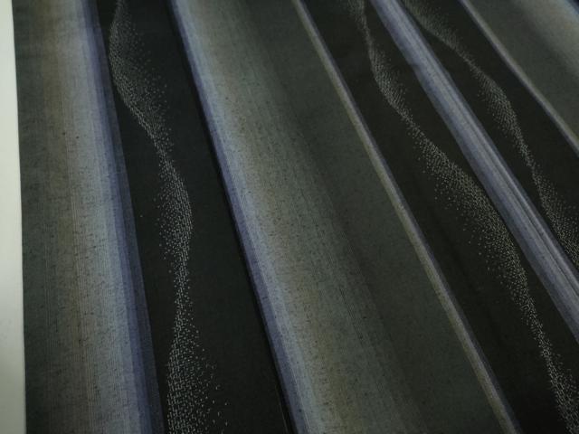 平和屋着物□極上 結城紬 はたおり娘 100亀甲 間道 黒地 やまと