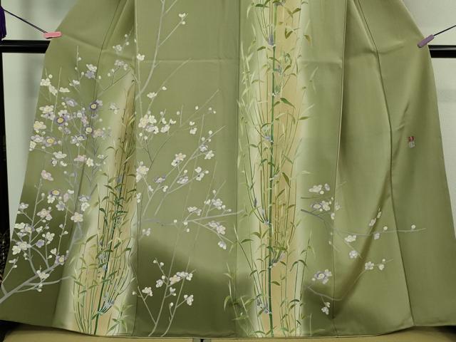 平和屋着物□極上 訪問着 友禅 作家物 枝花文 暈し染め