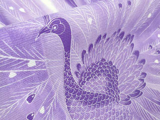 平和屋本店■極上　夏物　洗える最高級着物　＜英＞はなぶさ謹製　訪問着　絽　孔雀　銀彩　逸品　DZAA8702kh5_6