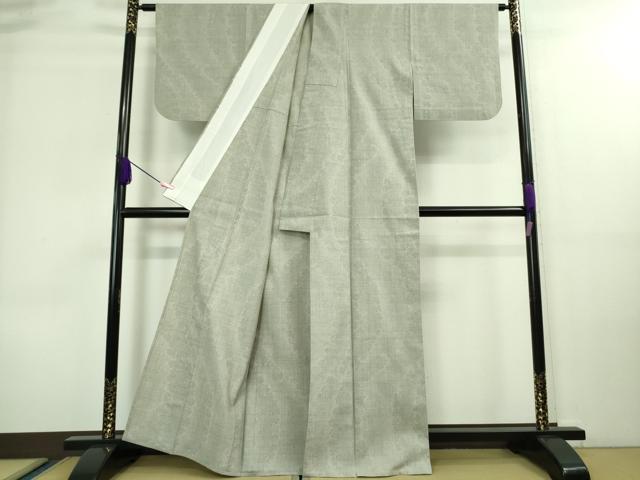 平和屋着物■極上　本場結城紬　重要無形文化財　単衣　100亀甲　花間道　霞色地　逸品　DZAA8705kh5 平和屋着物□極上 本場結城紬 重要無形文化財 単衣 100亀甲 花