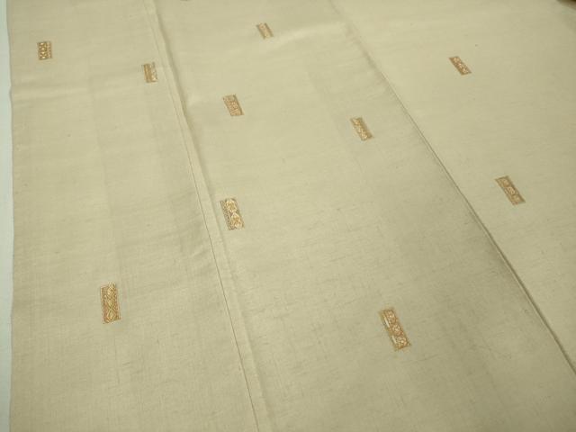 平和屋本店■極上　京都染織メーカー・貴久樹謹製 野蚕糸 ナチュラルタッサー ムガシルク 訪問着 短冊文 練色地 金銀彩　逸品　DZAA8709kh5 平和屋本店□極上 京都染織メーカー・貴久樹謹製 野蚕糸 ナチュラル