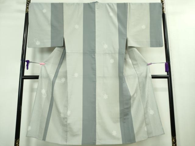 平和屋着物■極上　男性　本塩沢　単衣　雪輪　間道　さが美扱い　逸品　DZAA8735kh5