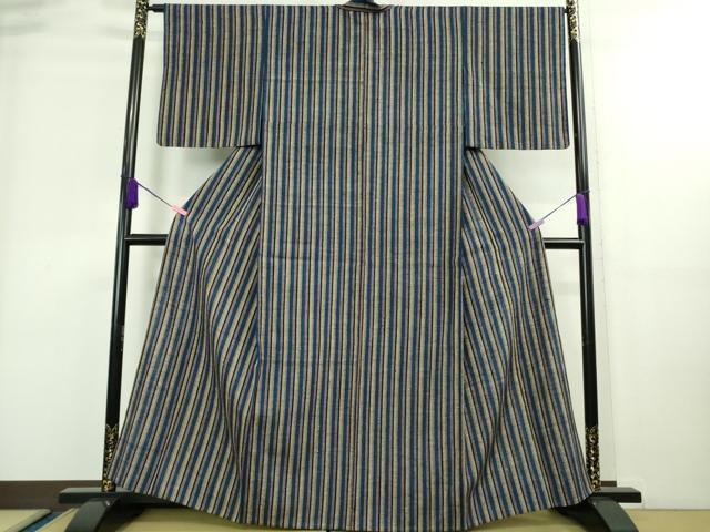 平和屋本店■極上　浦野理一　経節紬　胴抜き仕立て　間道　逸品　未使用　DZAA7374kh5 平和屋本店□極上 浦野理一 経節紬 胴抜き仕立て 間道