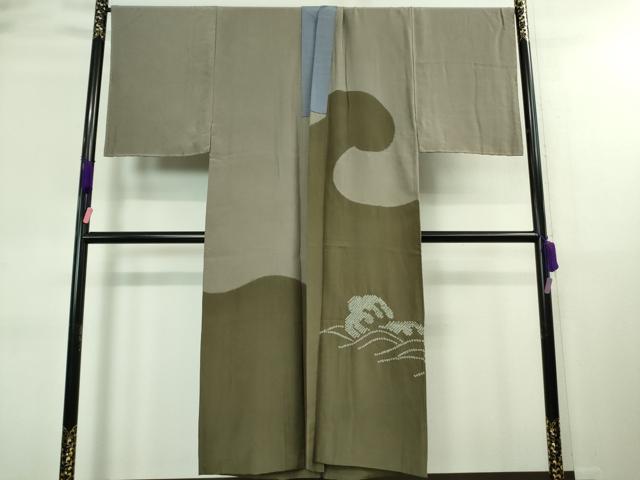 平和屋本店■極上 男性 本場結城紬 重要無形文化財 長羽織・長襦袢・兵児帯・羽織紐・足袋セット キングサイズ 証紙付 逸品 DZAA8745kh5_5
