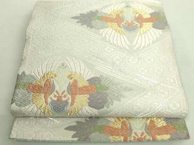 平和屋着物■極上　創業280年　誉田屋源兵衛　六通柄袋帯　唐織　双鶴菱　東照宮本金　金銀糸　逸品　DZAA8769kh5