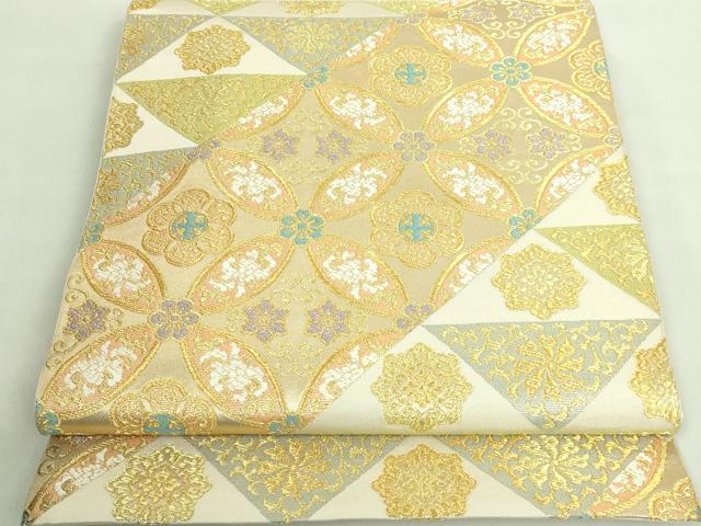 平和屋着物■極上　西陣　川島織物　六通柄　本袋帯　唐織　七宝花唐草　金糸　逸品　DZAA8783kh5