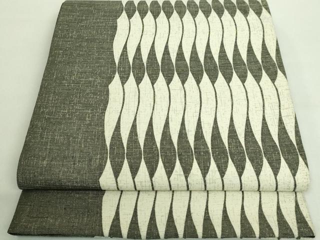 平和屋着物■極上　全通柄袋帯　紬地　よろけ間道　逸品　DZAA8802kh5