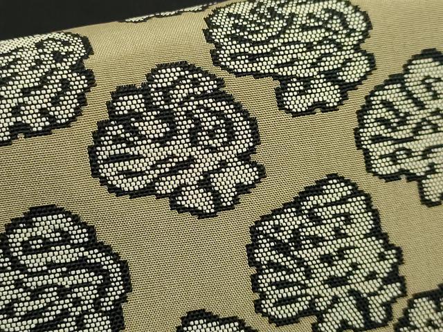 平和屋着物■極上　名門木屋太　今河織物　六通柄袋帯　変わり市松花文　黒地　逸品　DZAA8832kh5 平和屋着物○極上 名門木屋太 今河織物 六通柄袋帯 変わり市松花文