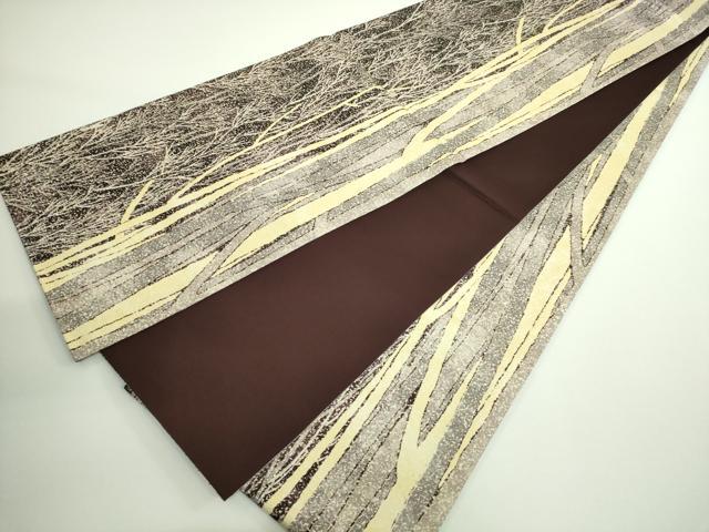 平和屋着物■極上　石川県指定無形文化財　牛首紬　白山工房　手織り　全通柄袋帯　樹林文　証紙付き　逸品　DZAA8833kh5 平和屋着物□極上 石川県指定無形文化財 牛首紬 白山工房 手織り