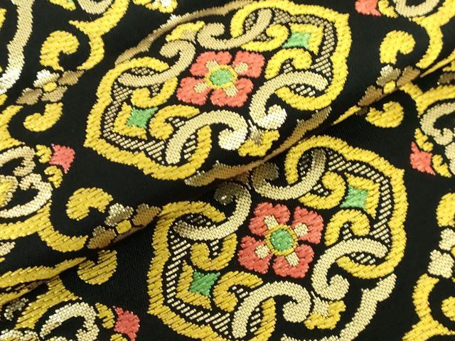 平和屋本店■極上　龍村美術織物　たつむら　六通柄　本袋帯　彩菱蜀紅文　黒地　金糸　逸品　DZAA8836kh5 平和屋本店□極上 龍村美術織物 たつむら 六通柄 本袋帯 彩菱蜀紅文