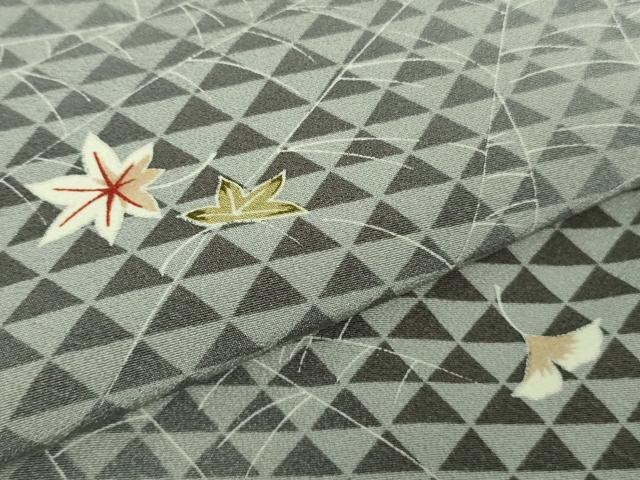 平和屋本店■極上　池田重子コレクション　小紋　蜘蛛の巣　クモ　楓　銀杏　イチョウ　暈し染め　逸品　DZAA8854kh5 平和屋本店□極上 池田重子コレクション 小紋 蜘蛛の巣 クモ 楓 銀杏