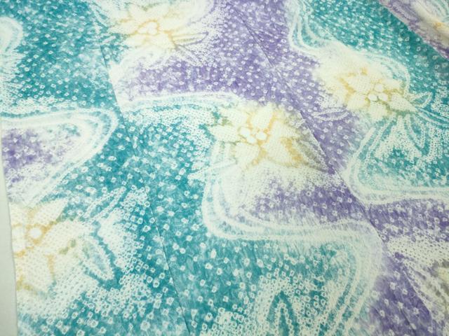 平和屋着物□極上 夏物 浴衣 有松鳴海絞り 流水花文 暈し染め