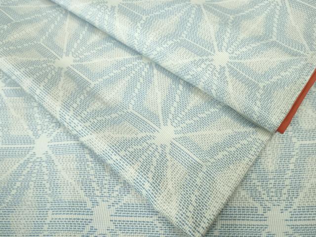 平和屋着物■極上　本場大島紬　白大島　麻の葉文様　逸品　DZAA8875kh5