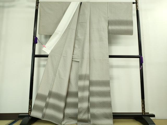 平和屋着物▽極上　花織　訪問着　紬地　単衣　逸品　DZAA8881kh5_1