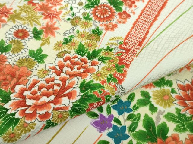 平和屋着物□極上 洗える最高級着物 ＜英＞はなぶさ謹製 振袖 花丸文 逸品