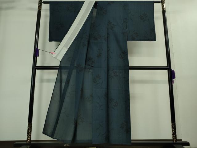 平和屋着物■極上　夏物　本場大島紬　夏大島　7マルキ　枝花文　逸品　未使用　DZAA8946kh5_1