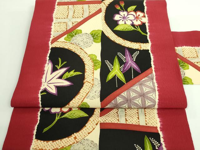 平和屋着物■極上　摺型友禅　京都　多ち花　九寸名古屋帯　紫陽花　花丸文　逸品　DZAA8972kh5