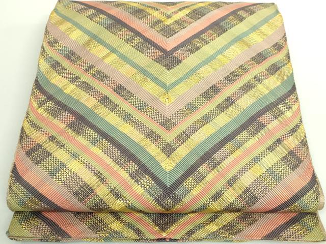 平和屋着物■極上　ひなや工房　くむ・あむ・おる　伊豆蔵明彦　組織　全通柄袋帯　金糸　逸品　DZAA8977kh5