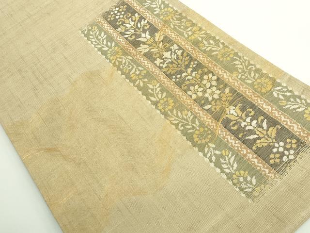 平和屋着物●名門　しょうざん　生紬　紙屋川伝承　絹漉貴　太鼓柄袋帯　霞文　金糸　正絹　逸品　DABA1288ps 平和屋1□極上 名門 しょうざん 生紬 紙屋川伝承 絹漉貴 太鼓