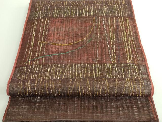 平和屋着物●極上　西陣　老舗　渡文謹製　手織　すくひ　太鼓柄袋帯　金糸　逸品　DZAA8993kh5