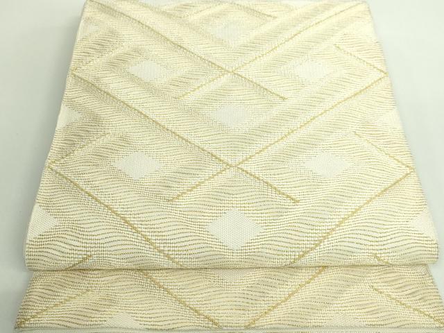平和屋本店■最高級　人間国宝　北村武資　繧繝織　白金　組井筒　六通柄袋帯　菱文　金糸　逸品　DZAA9000kh5