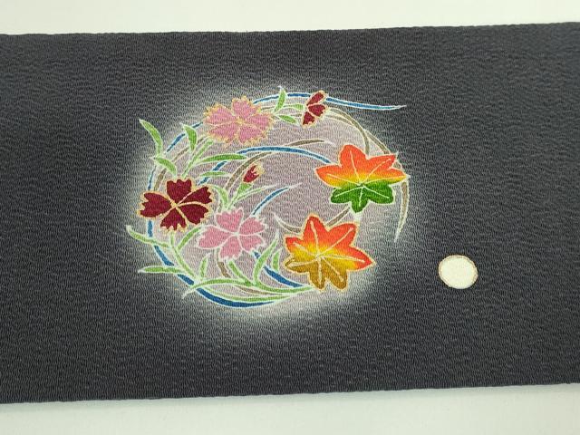 平和屋着物□極上 九寸名古屋帯 縮緬細工 ビーズ 押し絵 貼り絵 花兎