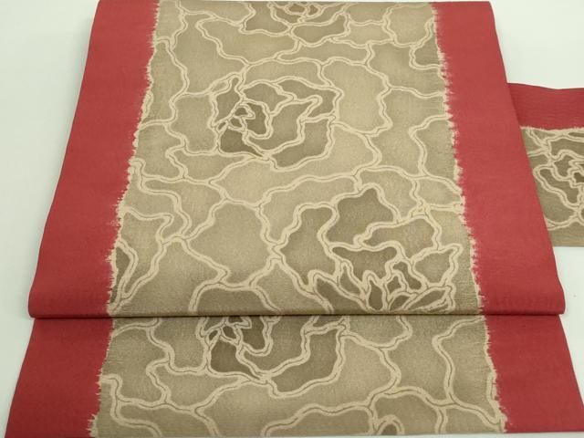 平和屋着物■極上　摺型友禅　京都　多ち花　九寸名古屋帯　花尽し　薔薇　逸品　DZAA9040kh5