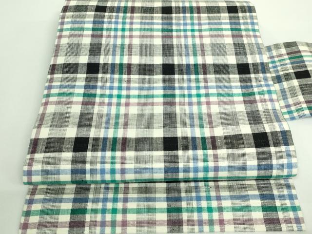 平和屋着物■極上　九寸名古屋帯　紬地　格子　逸品　DZAA9046kh5