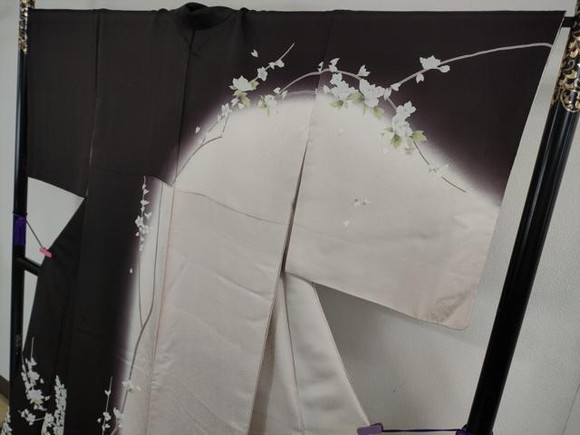 平和屋着物□極上 訪問着 友禅 枝菊 枝花 薄桜色地 暈