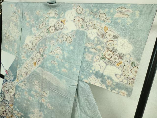 平和屋本店■極上　十七代京屋林蔵　本場結城紬地　訪問着　辻が花　暈し染め　逸品　未使用　DZAA9053kh5 平和屋本店□極上 十七代京屋林蔵 本場結城紬地 訪問着 辻が花